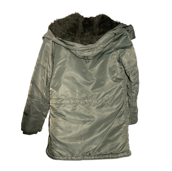 Alpha Industries Altitude Parka Hooded Jacket Coat Alaska Green Womens Size XS - Picture 12 of 12